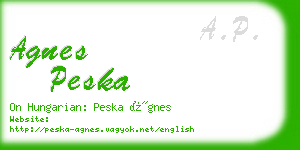 agnes peska business card